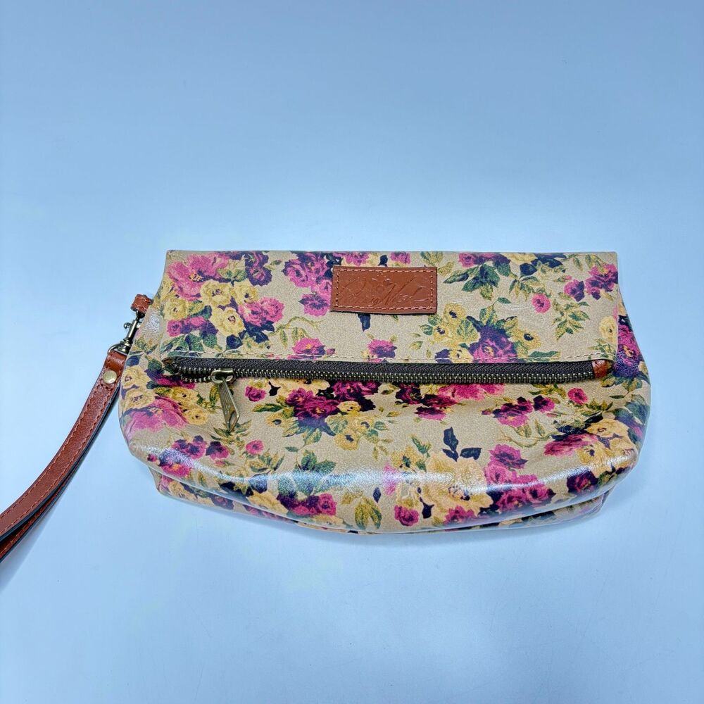 PATRICIA NASH Antique Rose Multicolor Fold Over Wristlet Zippered Closure